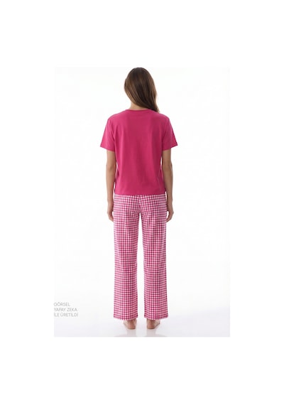 Penti Fuşya Cozy Heart Pamuklu Pantolon Pijama Takımı Carmıne