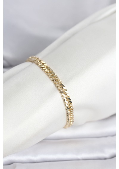 14k Gold Renk Kalın Zincir Kadın Bileklik Cm Çok Renkli 46059975
