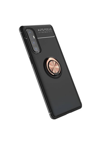 Oppo Reno 3 Pro 5g Kılıf Yüzüğü Stant Ve Araç Tutucu Olabilen Şık Esnek Premium Silikon Kapak Ryc/ravel Siyah - Rose Gold