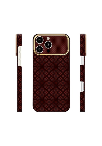 Apple iPhone Uyumlu 16 Pro Kılıf Magsafe Şarj Özellikli Premium Retro Çiçek Desenli Kamera Ve Lens Korumali Velix Sert Pc Kapak Bordo