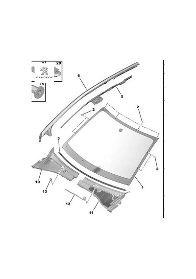 Ön Cam 207 Peugeot 1623573880