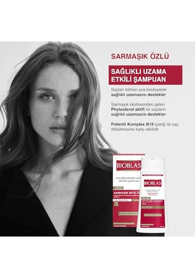 Sarmaşık Özlü Saç Dökülmesine Karşı Bitkisel Şampuan Phytosterol &amp Bitkisel Kompleks B19, Zindeliklı Beyaz