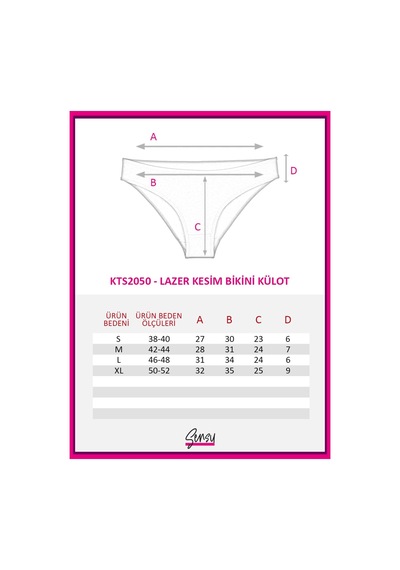 Sensu Kadın Bikini Lazer Kesim 5'li Külot Set - Kts2050 Çok Renkli