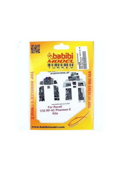 Babibi Bd3-0005 1/32 Ölçek, Rf-4c Revell İçin Kokpit Seti, Dekal Çıkartma