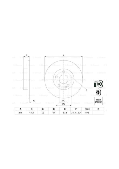 Mercedes A 169 A160 1.5 2009-2012 Bosch Ön Disk 2 Adet