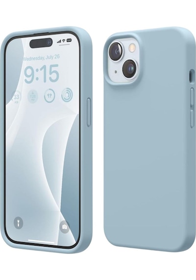 Apple Uyumlu iPhone 15  Silikon Kılıf - Pastel Renk Tonu Esnek Tam Koruma Kapak - Mavi