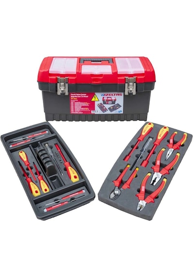 İzeltaş 8440 19" Plastik Takım Çantası Elektrikçi Set 23 Parça - 8440001023