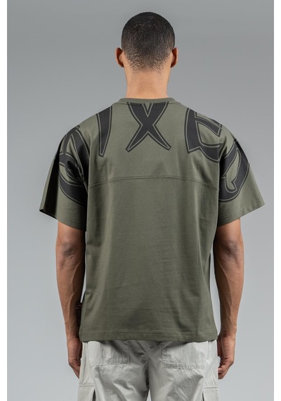 Maraton Sportswear Oversize Erkek Bisiklet Yaka Kısa Kol Basic Haki T-shirt 23246-haki