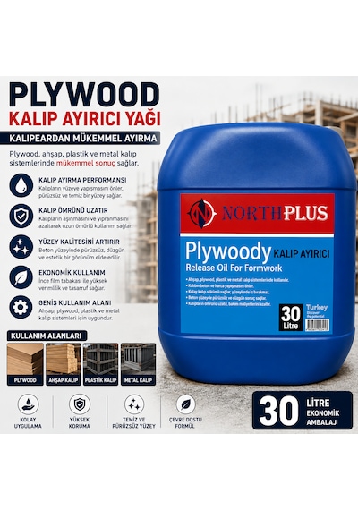Kalıp Ayırıcı Yağı Plywood Ahşap Plywood Plastik Kalıp Sistemlerinde Kalıp Yağı 30 Litre