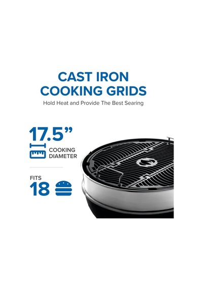 Tr Pro 18 İnç Kömür Kettle Grill - Pro18k-leg-3 - Siyah, Paslanmaz Çelik Ara Halka, 1540 Cm² Pişirme Alanı, Sağl Genel