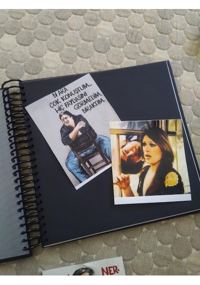 Koala Siyah Yapraklı Defter, Anı Defteri Polocard ,foto Albüm, Polaroid Foto Albüm