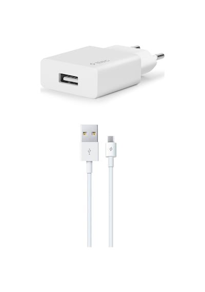 Ttec SmartCharger Seyahat Şarj Aleti 2.1A + Micro USB Kablo Beyaz
