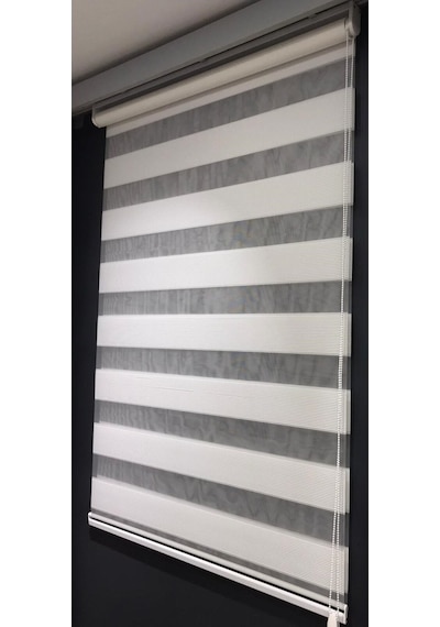 Zebra Stor Perde Beyaz Mikro Pliseli Ev Ofis Mutfak Çocuk Odası Yatak Odası Salon Perdesi Mz-3000 Beyaz