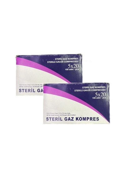 Kuteks Steril Gaz Kompres 7.5 CM x 7.5 CM 2 x 100 Adet
