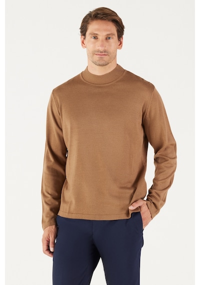 AC&Co / Altınyıldız Classics Erkek Vızon Standart Fit Normal Kesim Yarım Balıkçı Yaka Triko Kazak Vizon AC&Co / Altınyıldız Classics Erkek Vızon Standart Fit Normal Kesim Yarım Balıkçı Yaka Triko Kazak Vizon