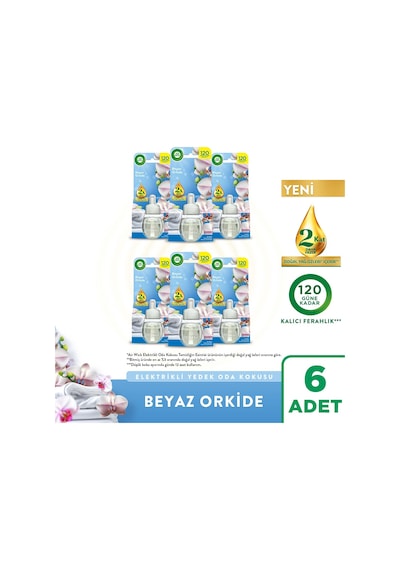 Elektrikli Oda Kokusu Yedek Şişe Beyaz Orkide 6x19 Ml