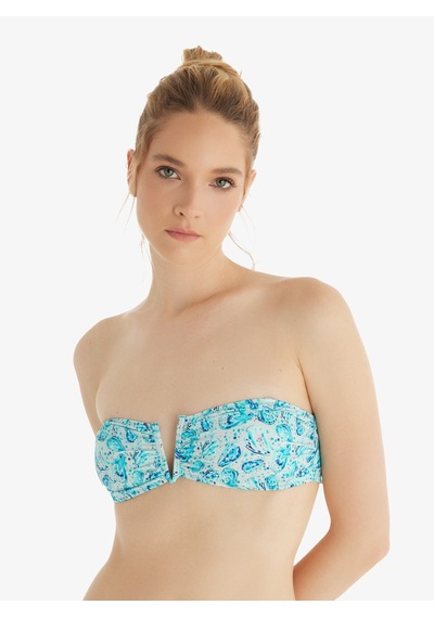 Kadın Bikini Üstü 10717 - Mavi Bej