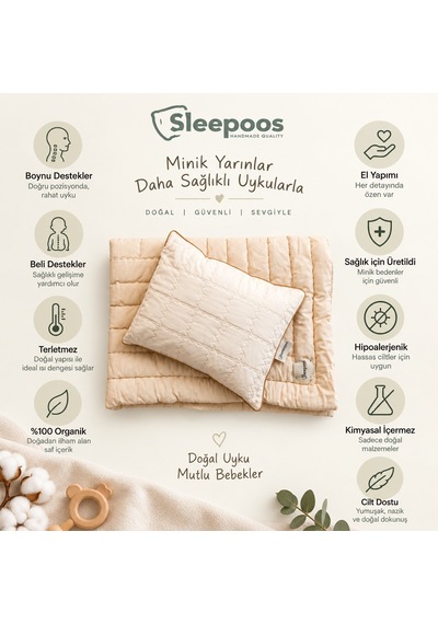 Sleepoos Yün Bebek Yastık ve Yorgan Takımı