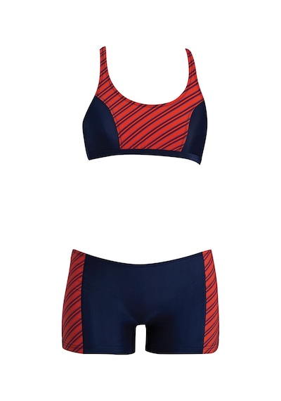 Ruko Maio 24161-1 Kız Çocuk Desenli Freeset Şortlu Bikini Lacivert