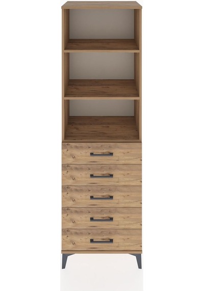 Hyperion Dolap 3 Raflı 5 Çekmeceli 60x44x195 Çam-çam Çam