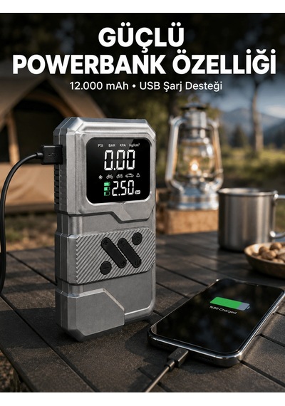 Shnstore Led Işıklı Akü Takviye Ve Lastik Şişirme Cihazı Shntknd0720