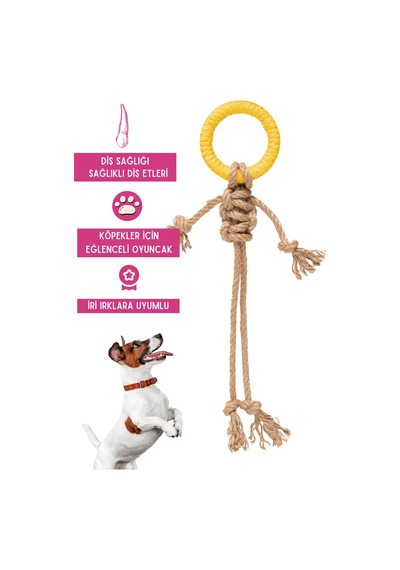Köpek Oyuncağı Çekiştirmeli Halat Jüt Oyuncak Orta-iri Irk İçin Büyük Boy