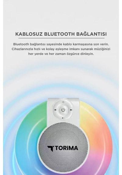 Özel Üretim Arkadaş Oda Masa Bluetooth Hoparlör Rgb Işıklı Kablosuz Speaker D65 Beyaz