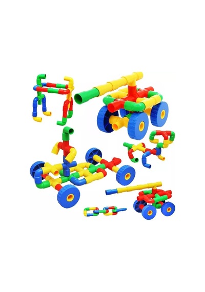 Tekerlekli Boru Ve Dirsekler Eğitici Lego Oyunu 72 Parça