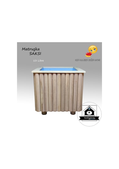 Yalıtımlı - Matruşka Medium 13 Lt - Ahşap Saksı - Dekoratif Özel