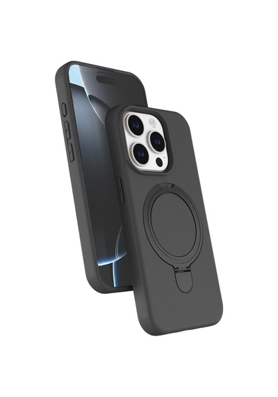 Apple Uyumlu iPhone14 Pro Max Titan Grisi Standlı Magsafeli Silikon Kılıf