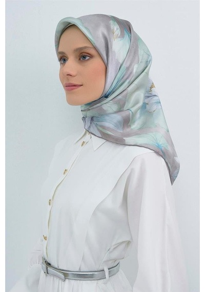 Armine İpek Eşarp 2026 Yaz - 9505-31 Gri Twill