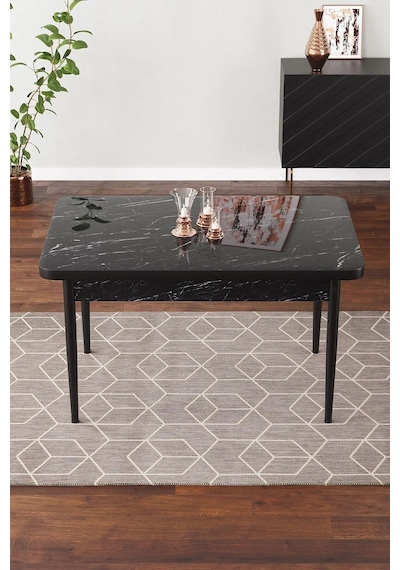 Vera 70x110 Mdf Siyah Mermer Metal Ayaklı Sabit Üst Kalite Mutfak Masası, Yemek Masası, Salon Masası Siyah Vera 70x110 Mdf Siyah Mermer Metal Ayaklı Sabit Üst Kalite Mutfak Masası, Yemek Masası, Salon Masası Siyah