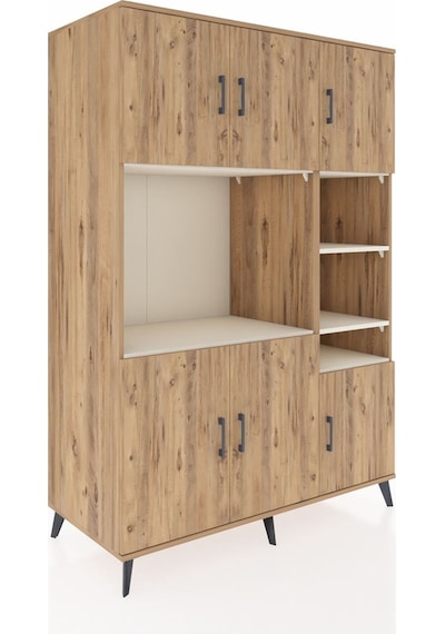 Kronos Dolap 10 Raflı 6 Kapaklı 132x59x195 Çam-çam/aytaşı Çam