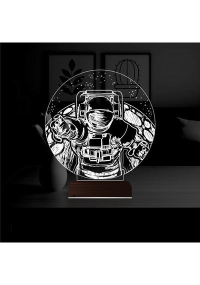 Luvivia Astronot Gezegen 3d Lamba - Masa Gece Lambası V2 Şeffaf