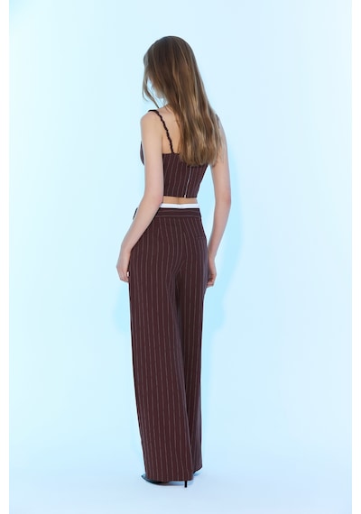 Sagaza Studio Ss6041 Fermuarlı İnce Askılı Büstiyer Kahverengi