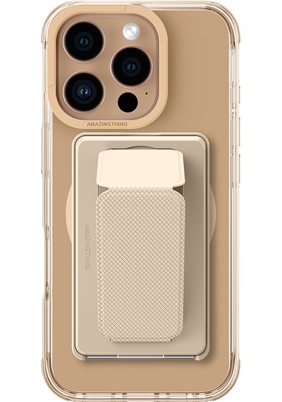 Apple Uyumlu iPhone 16 Pro Kılıf Magsafe Standlı Kartlıklı Set Amazingthing Omni Adventure Seri Rose Gold