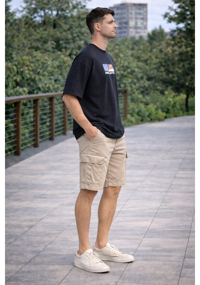 Alexander Gardi Bisiklet Yaka Baskılı Oversize T-shirt Lacivert
