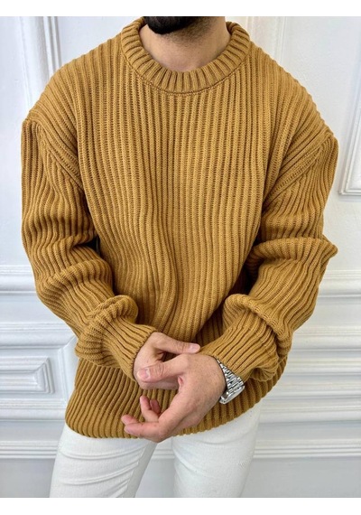 Elku Moda Elkumoda Oversize Kazak Bol Kesim Salaş Triko Kazak-KAZAK2873
