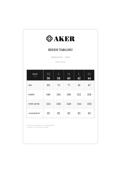 Aker Kahverengi Desenli Etek Kahverengi Kahverengi