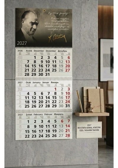 2027 Yılı Denizci Takvim Atatürk Resimli 78x33 Cm. A05-brs Model 1