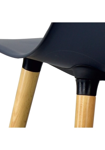 Vilinze Eames Naturel Ahşap Ayak Plastik Füme Sandalye Eames-beyaz