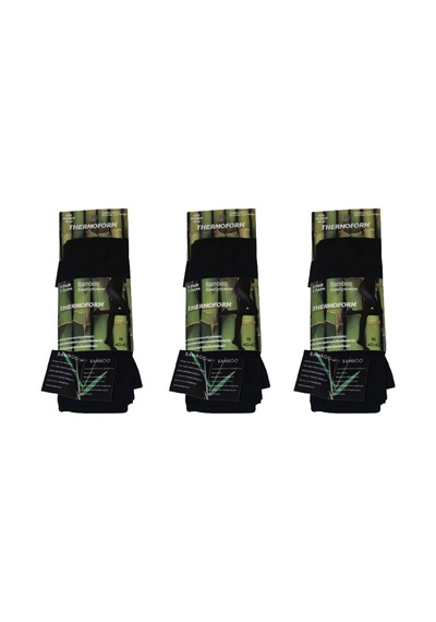 Thermoform Kadın Bambu Külotlu Çorap Siyah 3'lü Paket Renkli