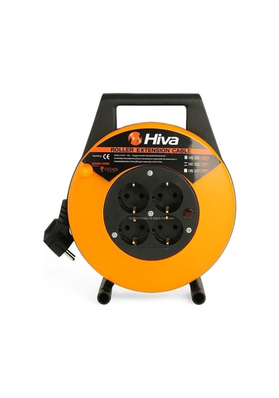 Makaralı Seyyar Kablo, 3x1,5 Mm², Dayanıklı Uzatma Kablosu, Dörtlü Prizli, İç Mekan, Dış Mekan Kullanımına Uygun, Endüstriyel Tip, Taşınabilir Enerji Dağıtım Tamburu 5 M