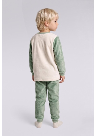 Defacto Dinozor Baskılı Pelüş 2li Pijama Takımı Erkek Bebek I2368a526cwkh434 Haki-kh434