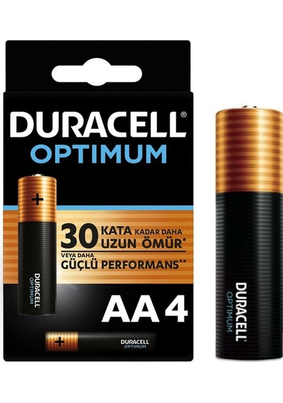 1.5V ALKALIN AA KALEM PİL 4LÜ PAKET DURACELL OPTIMUM MX1500