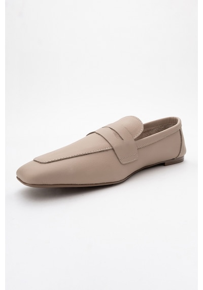 Luvishoes Luvi Shoes Morne Bej Cilt Hakiki Deri Kadın Loafer Ayakkabı BEJ CILT Bej