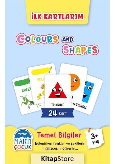 Colours and Shapes - İlk Kartlarım 3+ Yaş- Martı Yayınları