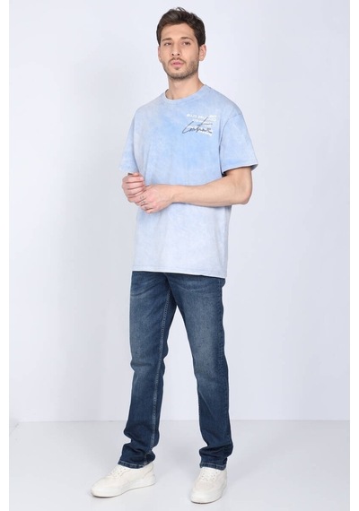 Erkek Koyu Mavi Rahat Kesim Jean Pantolon