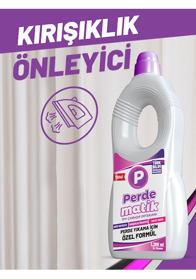 Perdematik Tül Dantel Perde ve Hassas Kumaşlar için Sıvı Deterjan 1200 ML