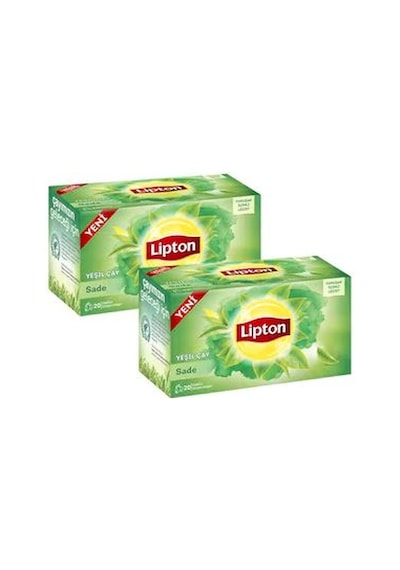 Lipton Yeşil Çay Sade Süzen Poşet Çay 2'li 20 x 1.5 G